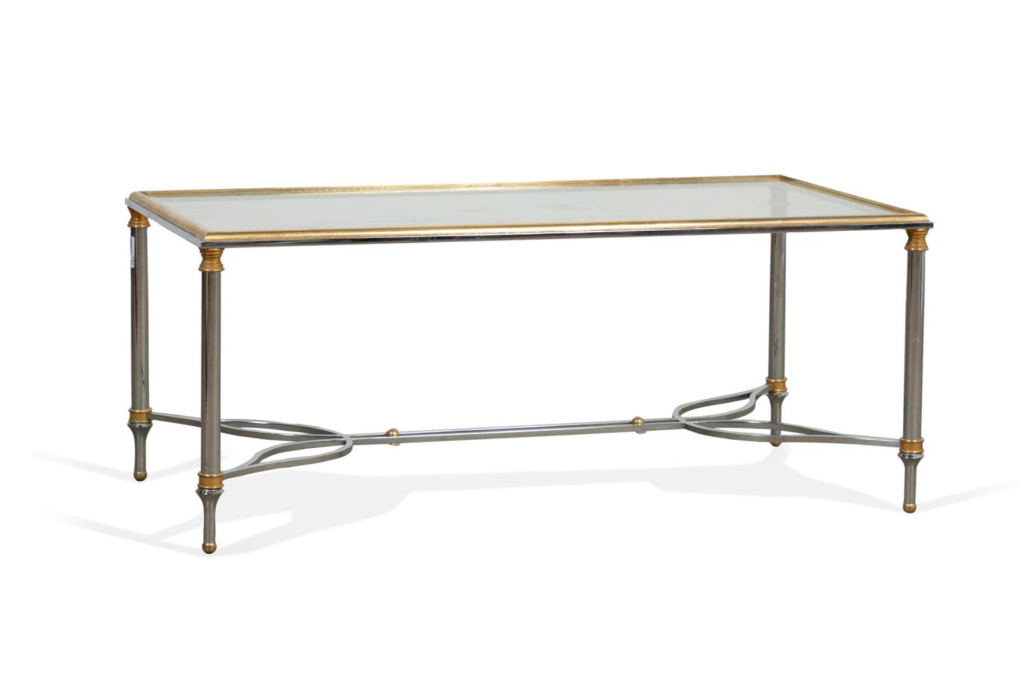 MAISON JANSEN STYLE CHROME BRASS 29f567