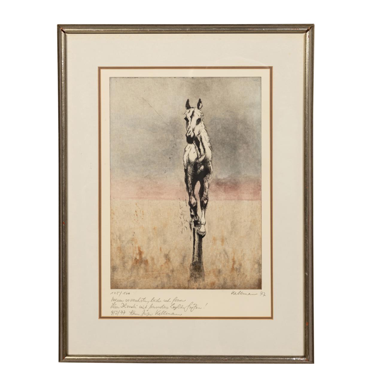 HANS JURGEN KALLMANN GREY FOAL, ETCHING,