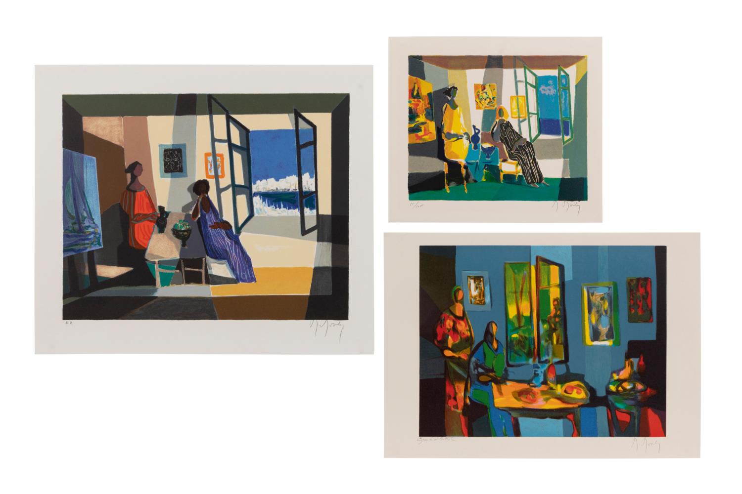 THREE MARCEL MOULY UNFRAMED FIGURAL 29f5f0