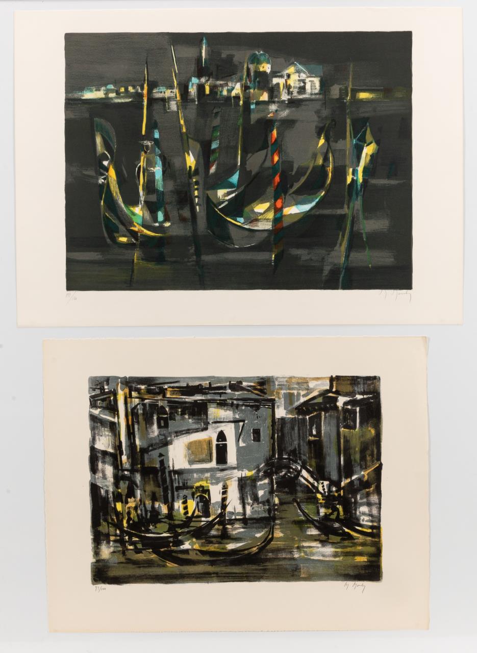 TWO MARCEL MOULY UNFRAMED LITHOGRAPHS,
