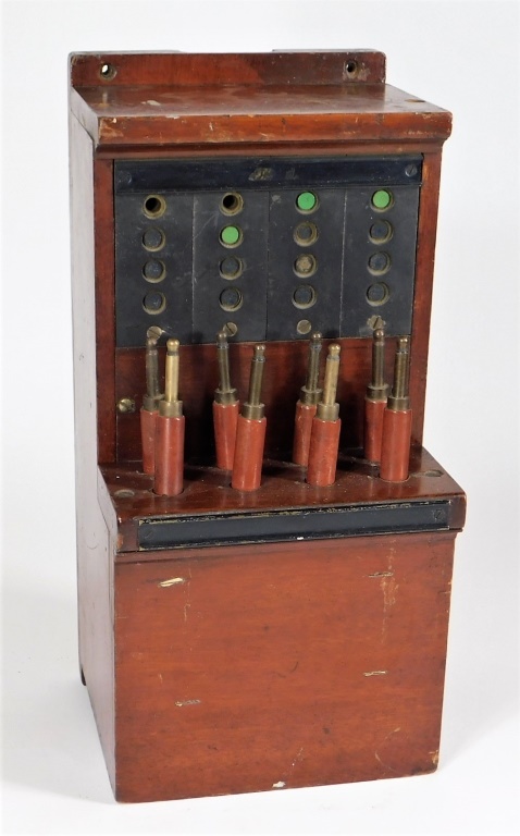 ANTIQUE 4 JACK LOOP TELEGRAPH SWITCHBOARD 29cf31