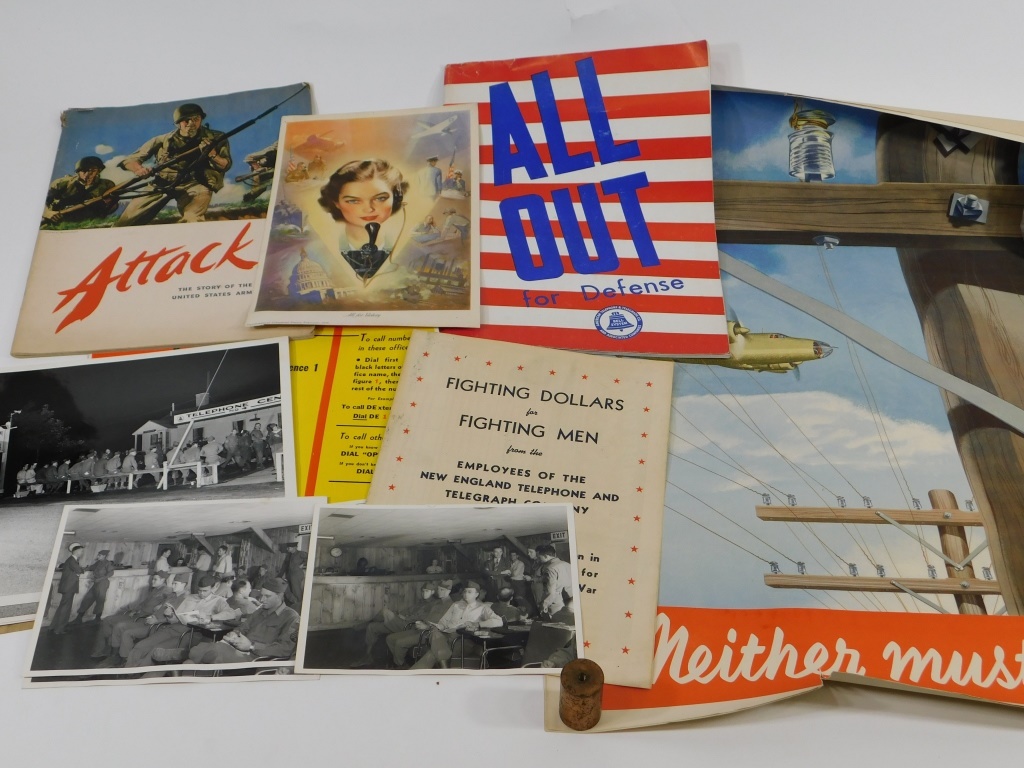 15PC WORLD WAR II TELEPHONE POSTER EPHEMERA