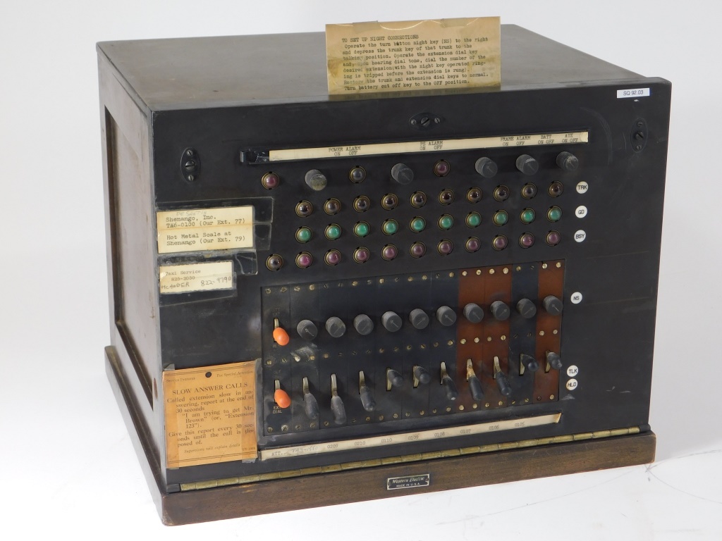 VINTAGE WESTERN ELECTRIC WOOD CASE SWITCHBOARD