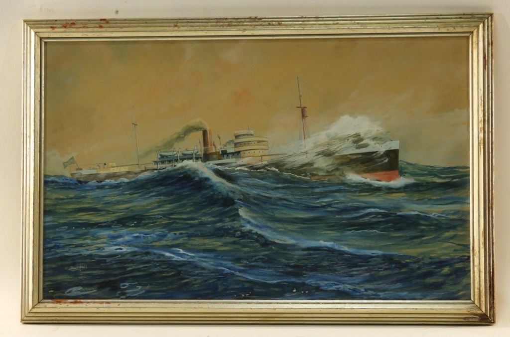 WALLACE RANDALL WC MARITIME SHIP PAINTING