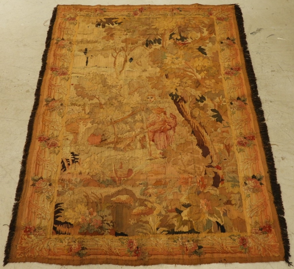 17C. FRENCH SCENIC WALL HANGING TAPESTRY