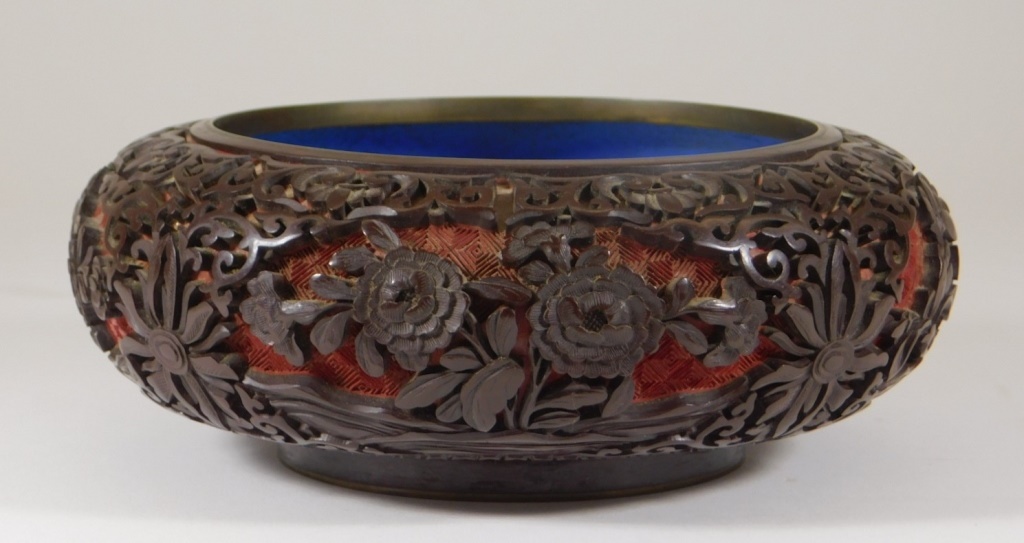 CHINESE 2 COLOR CINNABAR LACQUERWARE