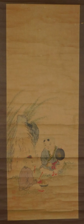 CHINESE SCROLL PAINTING OF MUSICIANS