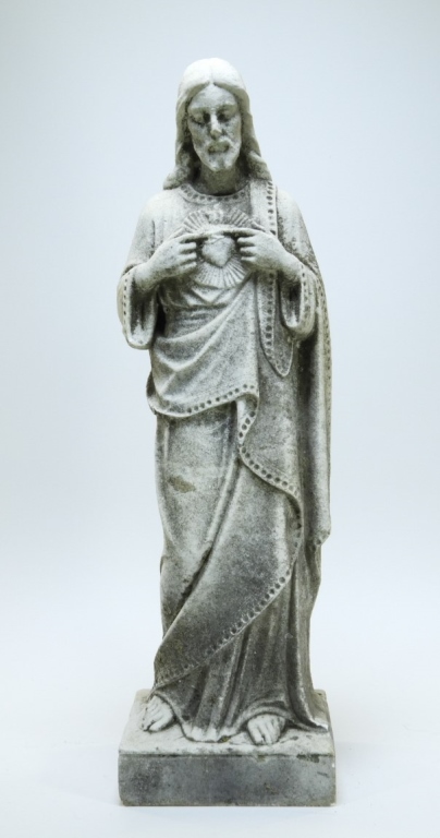 19C. ITALIAN CARVED WHITE MARBLE CHRIST