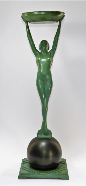 FRANKART ART DECO METAL NUDE FEMALE 29d116