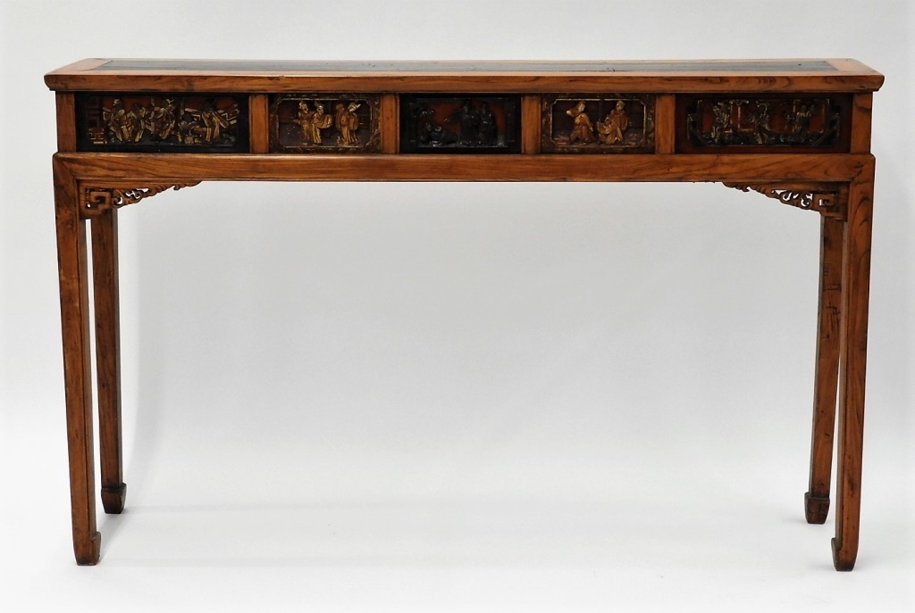 CHINESE CARVED SCENIC PANEL HARDWOOD