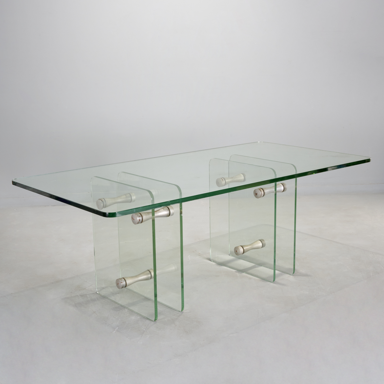 ART DECO PERIOD PLATE GLASS DINING TABLE