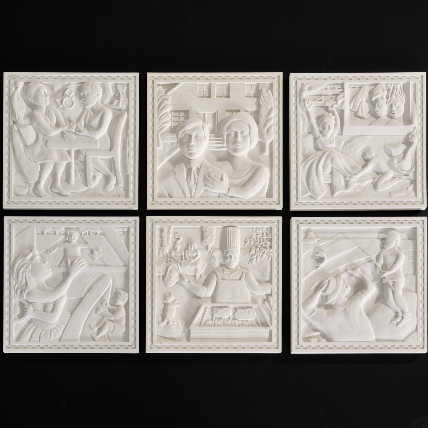 JANE KRUPP, (6) PLASTER BAS RELIEF