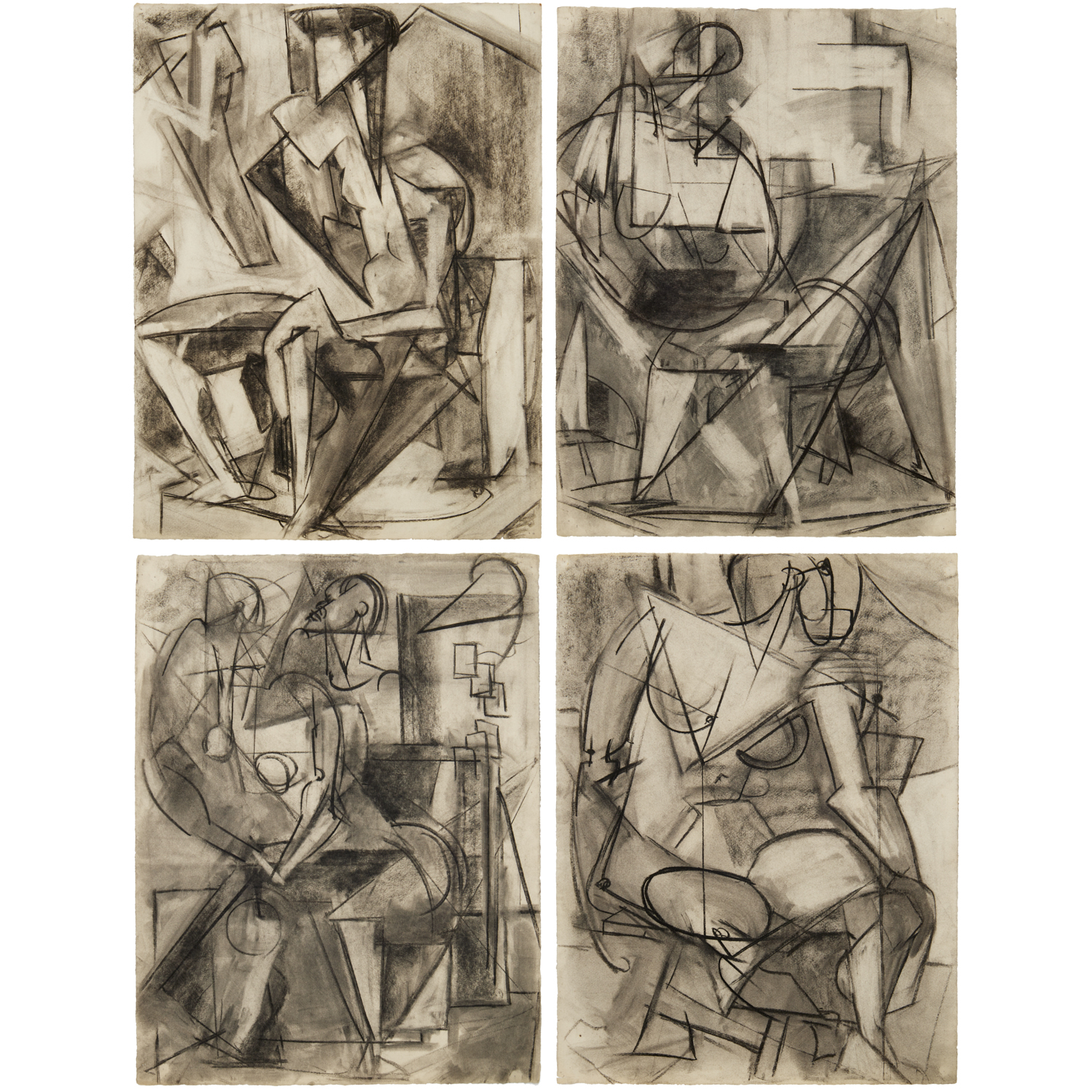 SCHOOL OF HANS HOFMANN, (4) CHARCOAL