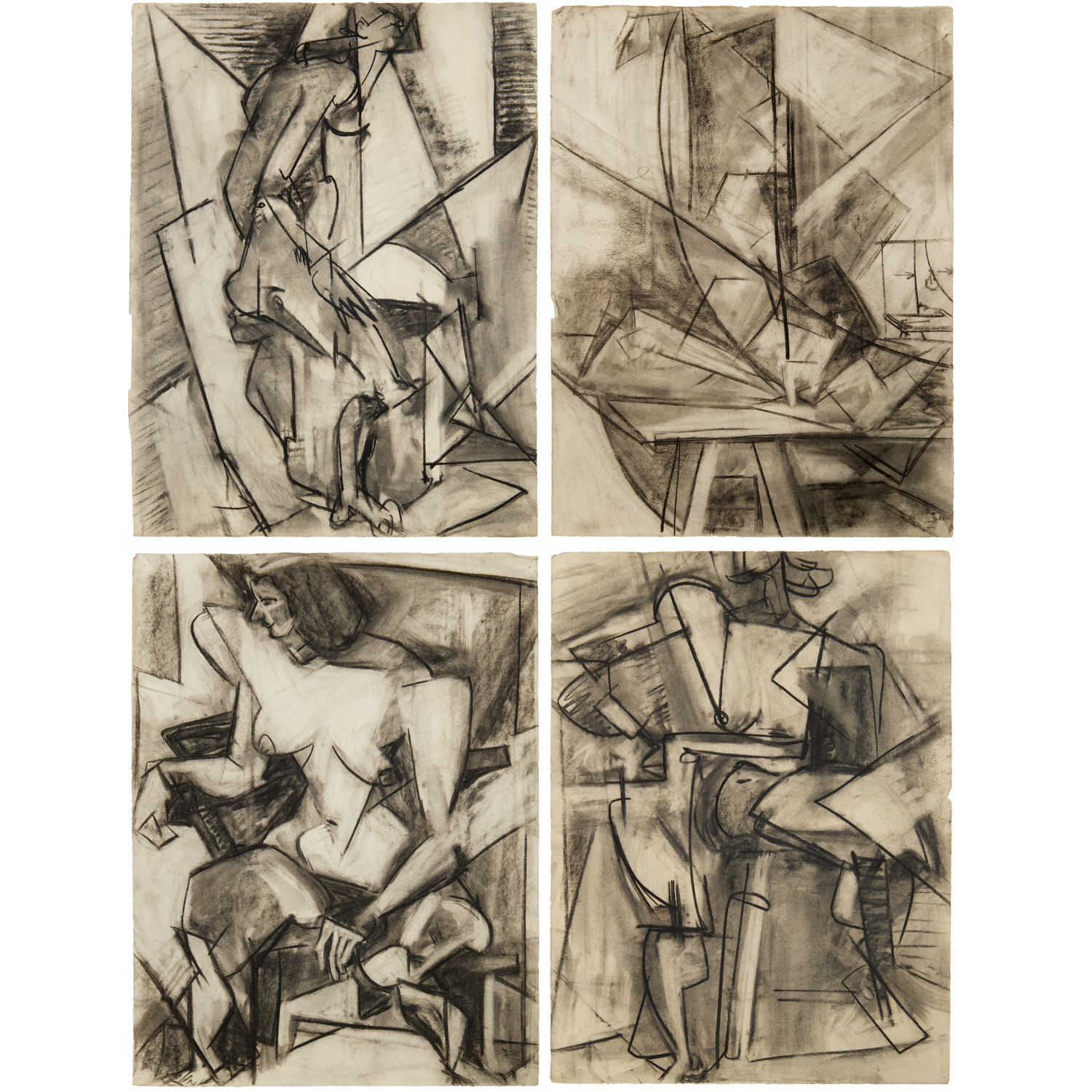 SCHOOL OF HANS HOFMANN, (4) CHARCOAL