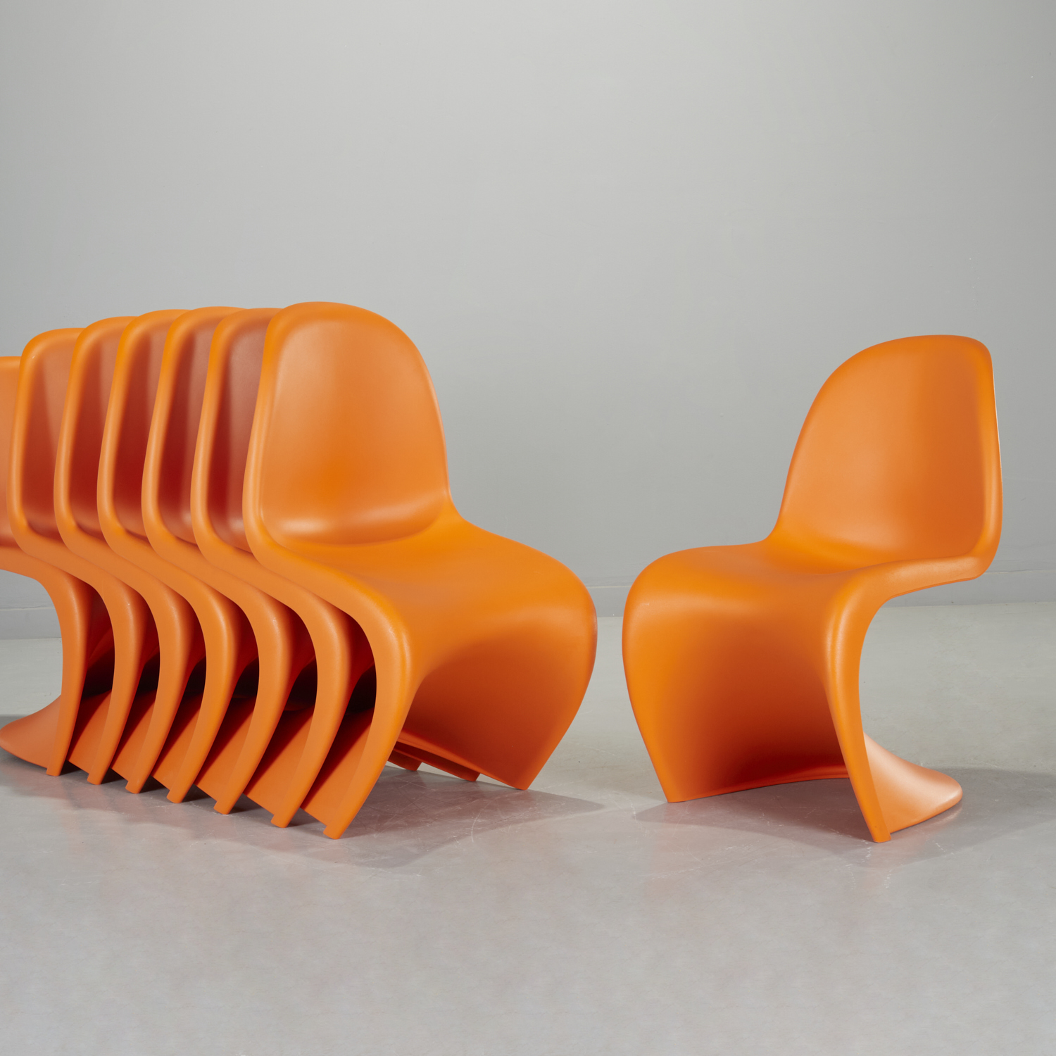 VERNER PANTON, (8) STACKING SIDE CHAIRS