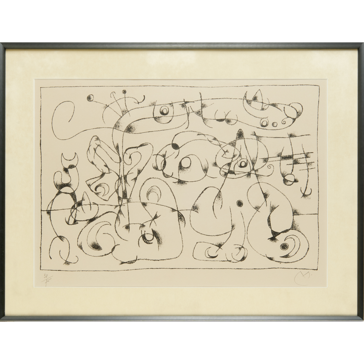 JOAN MIRO, SIGNED LITHOGRAPH, 1966