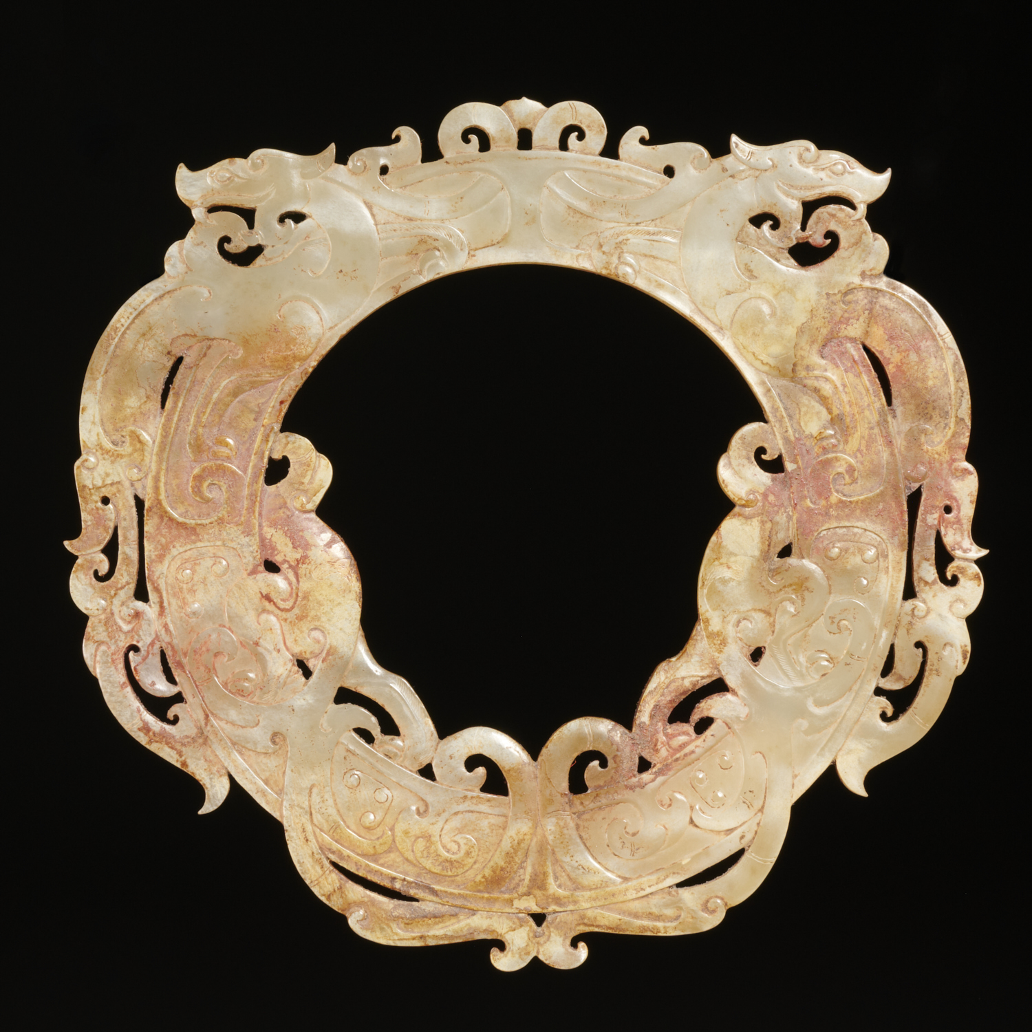 CHINESE HAN STYLE RUSSET JADE DRAGON