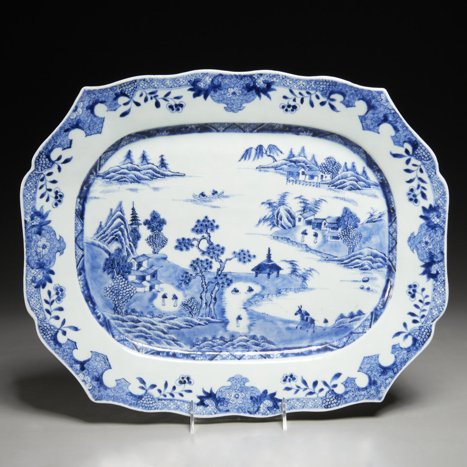 CHINESE EXPORT BLUE AND WHITE PLATTER 29d33f