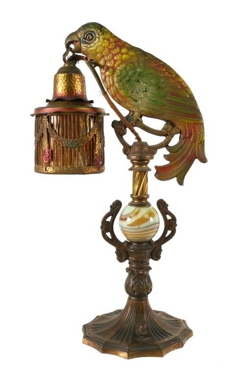 ANTIQUE ART DECO PARROT LAMPAntique