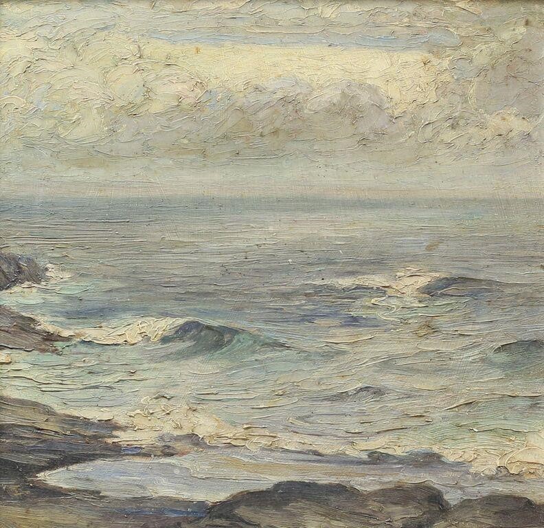 OIL ON CANVAS PANEL SEASCAPEChristian 29d607