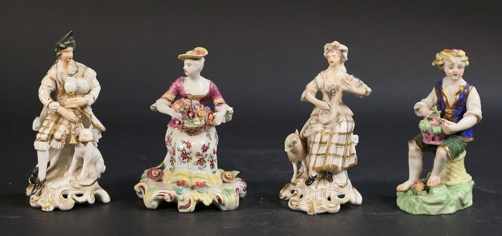 4 PORCELAIN FIGURES CHELSEA & BLOOR