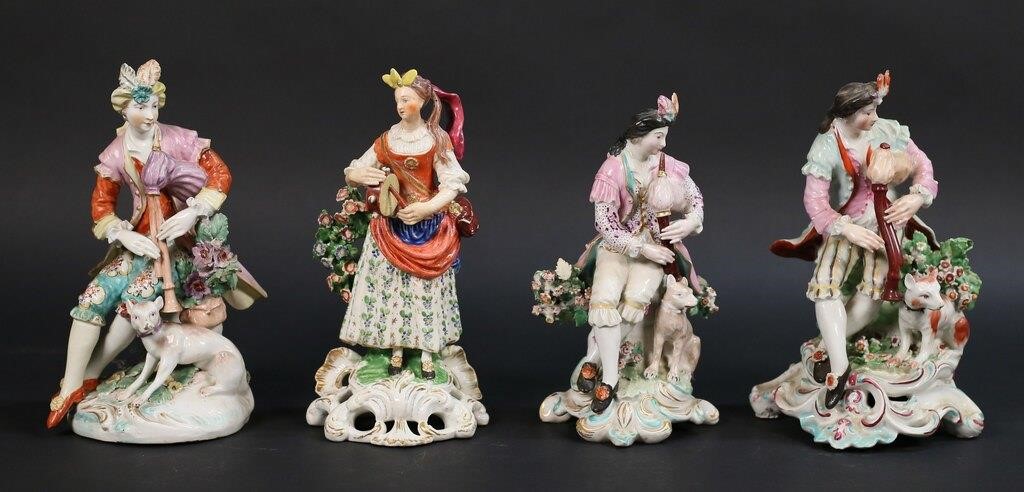 4 DERBY STYLE PORCELAIN FIGURES4 Derby