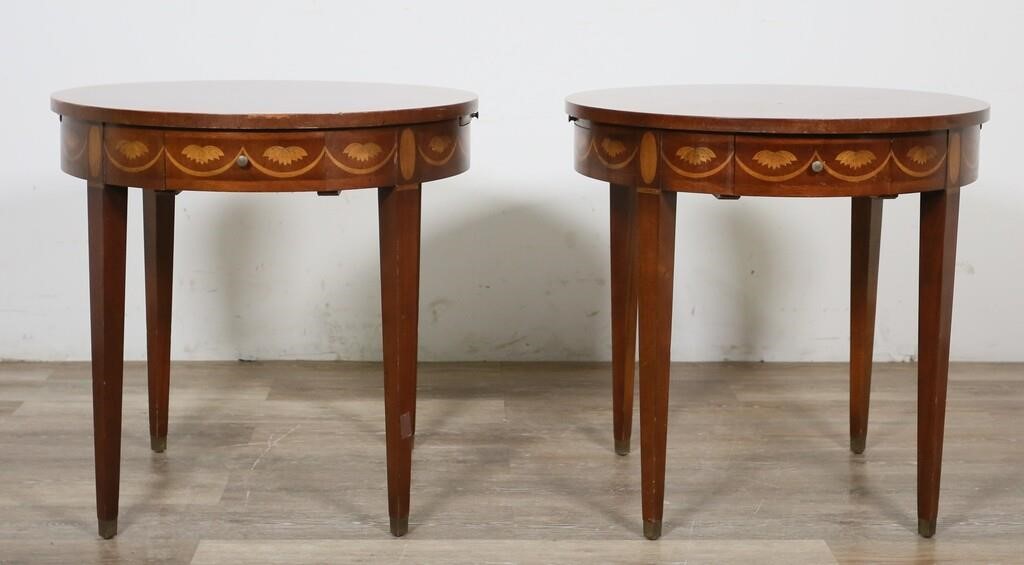 PAIR OF FEDERAL STYLE INLAID SIDE TABLESPair