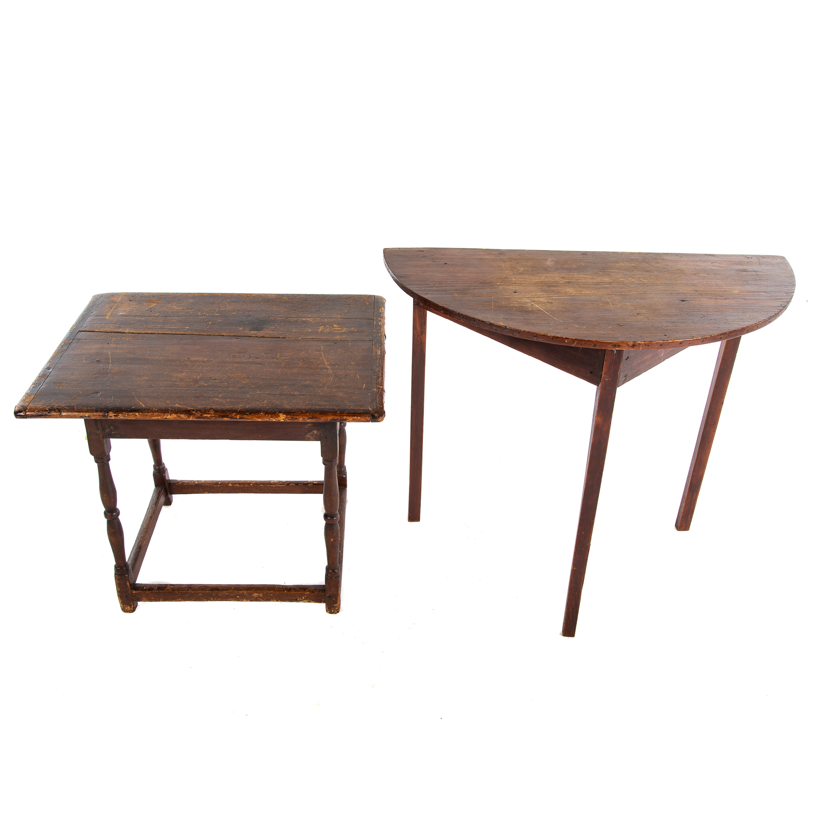TWO AMERICAN PRIMITIVE TABLES 19th
