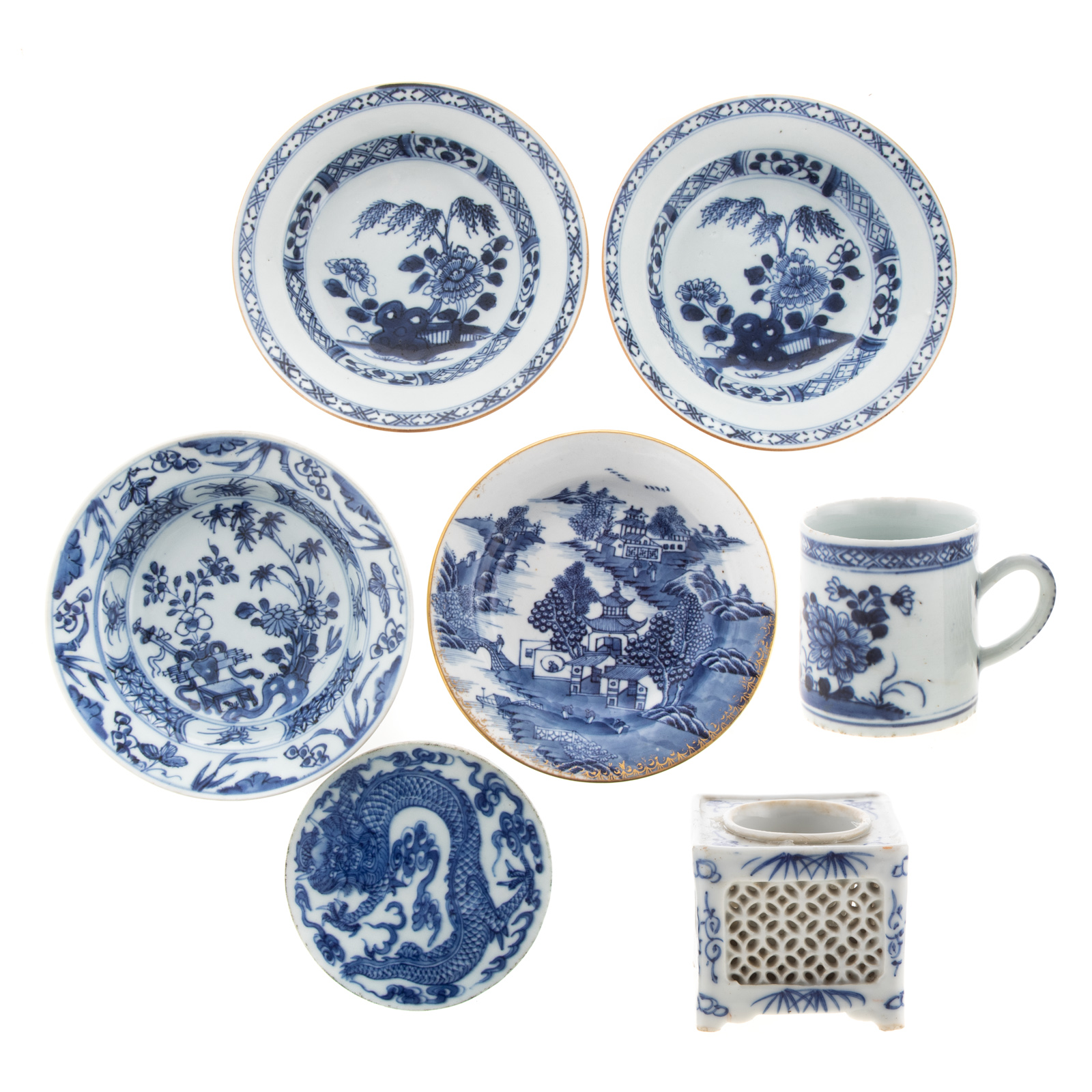 SEVEN CHINESE EXPORT BLUE WHITE 29dd4a