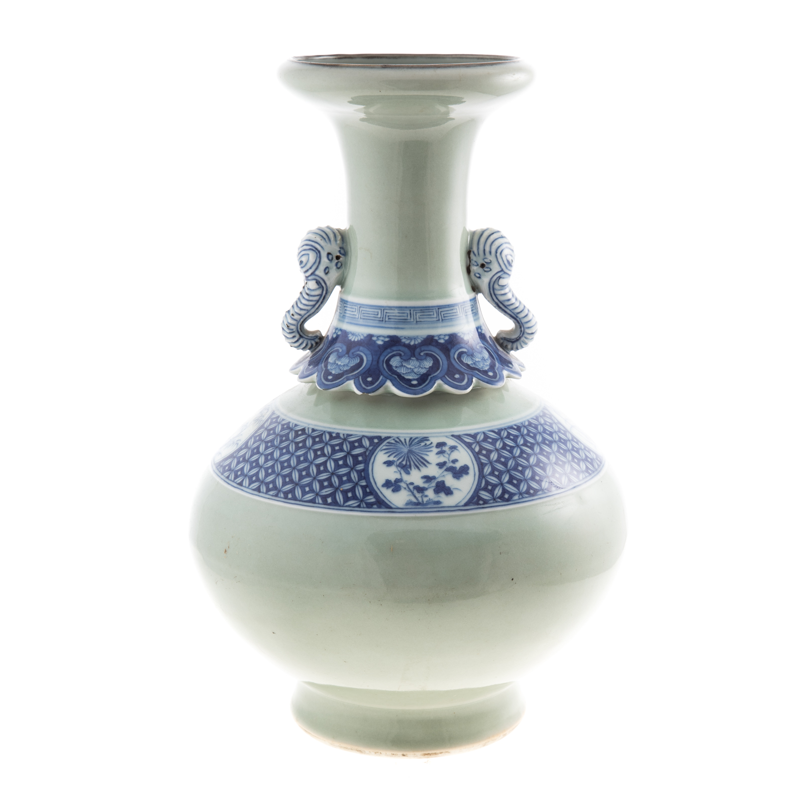 CHINESE GREEN CELADON & BLUE PORCELAIN