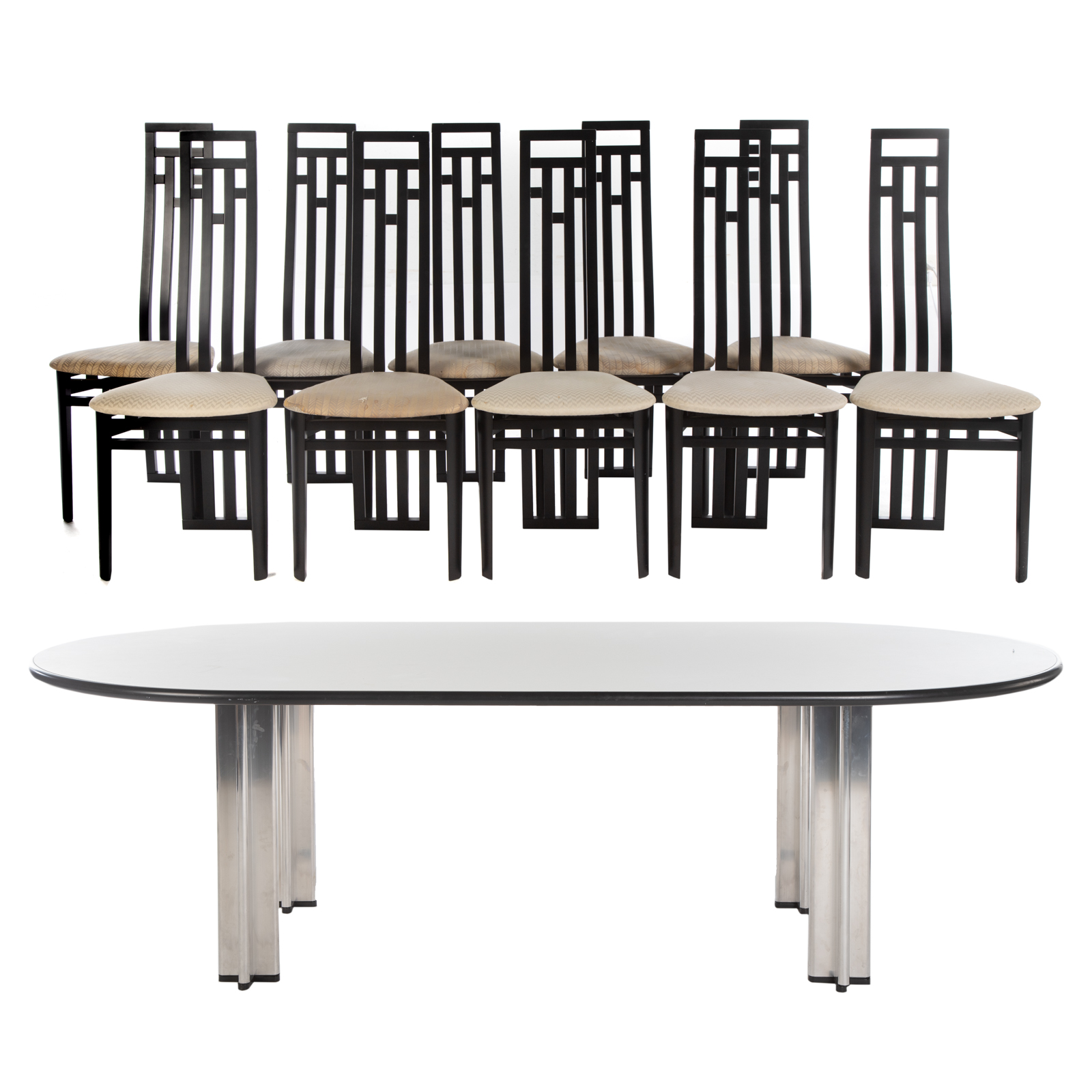 KNOLL DINING TABLE & SET OF 10