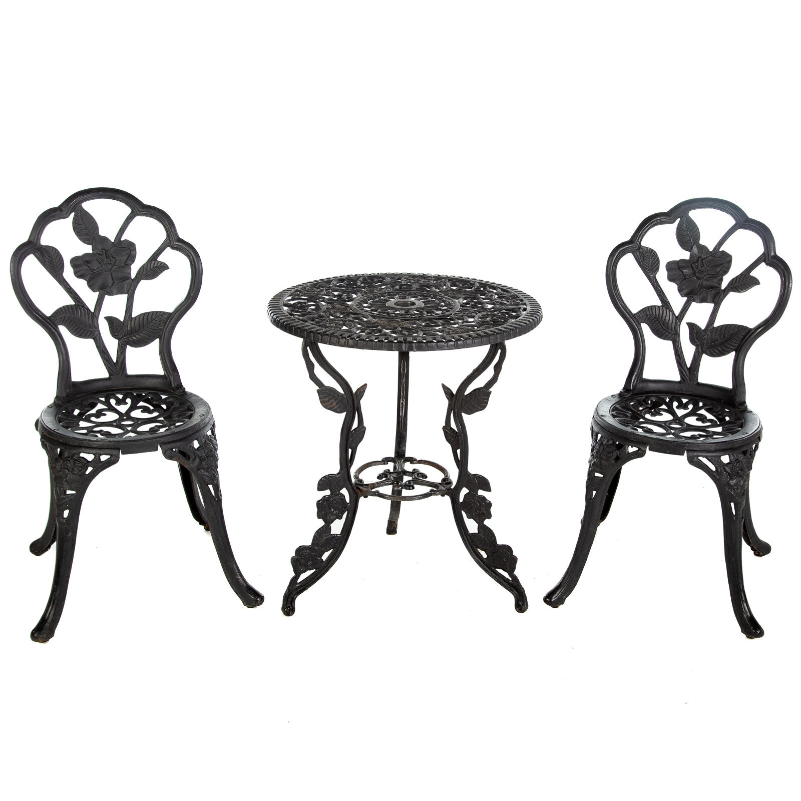 BLACK CAST IRON THREE PIECES PATIO