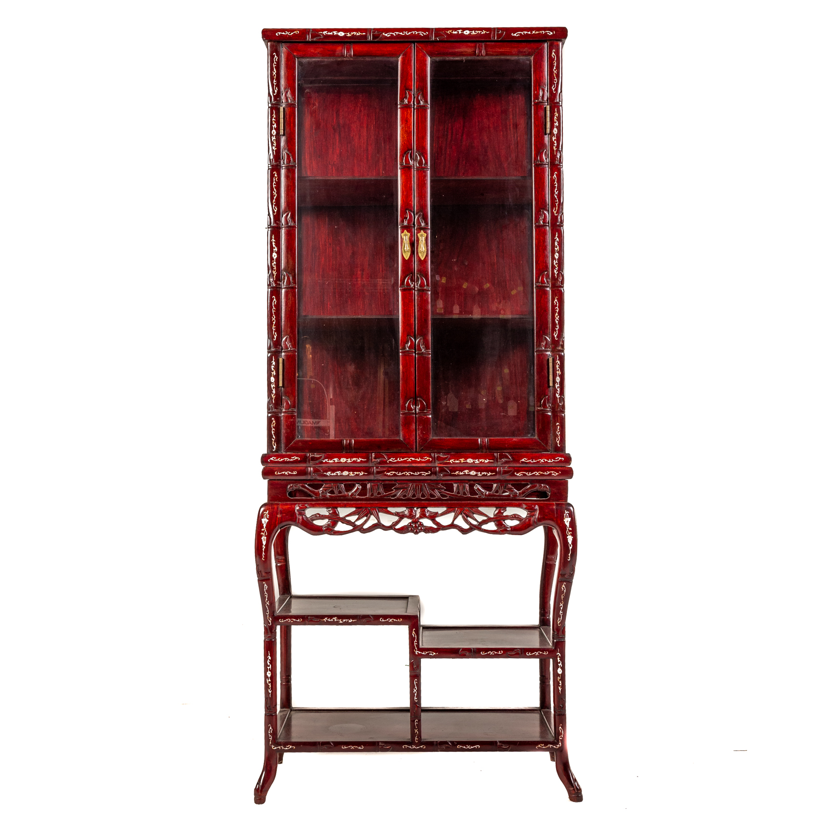 CHINOISERIE STYLE INLAID WOOD CURIO 29ddce