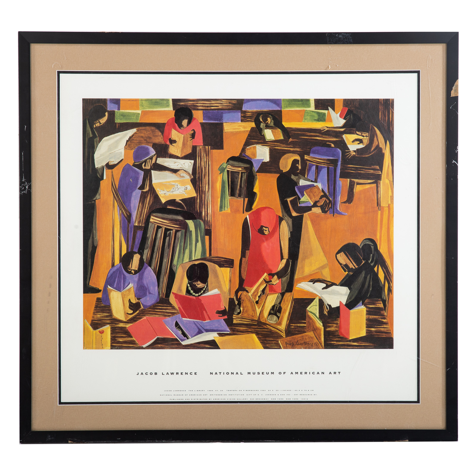 JACOB LAWRENCE. "THE LIBRARY,"