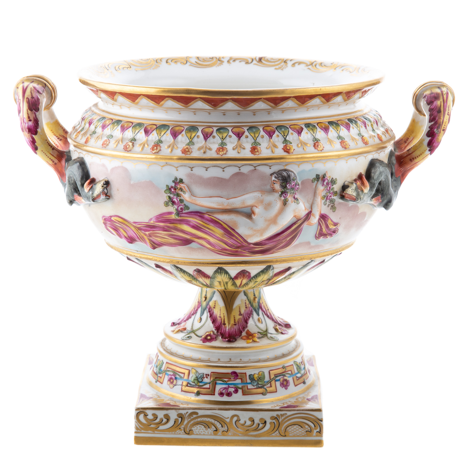 CAPODIMONTE PORCELAIN URN First 29deab