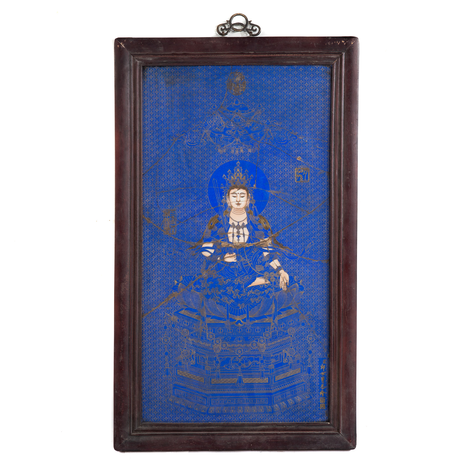 LARGE CHINESE CLOISONNE BODHISATTVA 29dea2