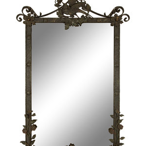 A Wrought Iron Framed Mirror 20th 2a0eab
