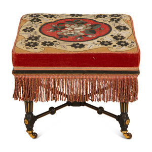 An Early Victorian Stool with Beaded