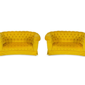 A Pair of Button Tufted Sofas 20th 2a0f2f