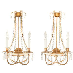 A Pair of Swedish Parcel Gilt Two-Light