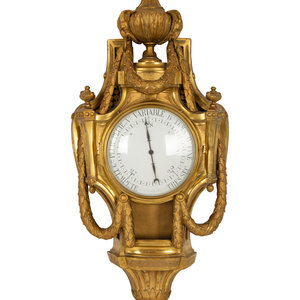 A Louis XVI Style Gilt Bronze Wall Barometer
19th