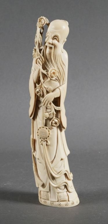 ANTIQUE CARVED CHINESE IVORY WISE