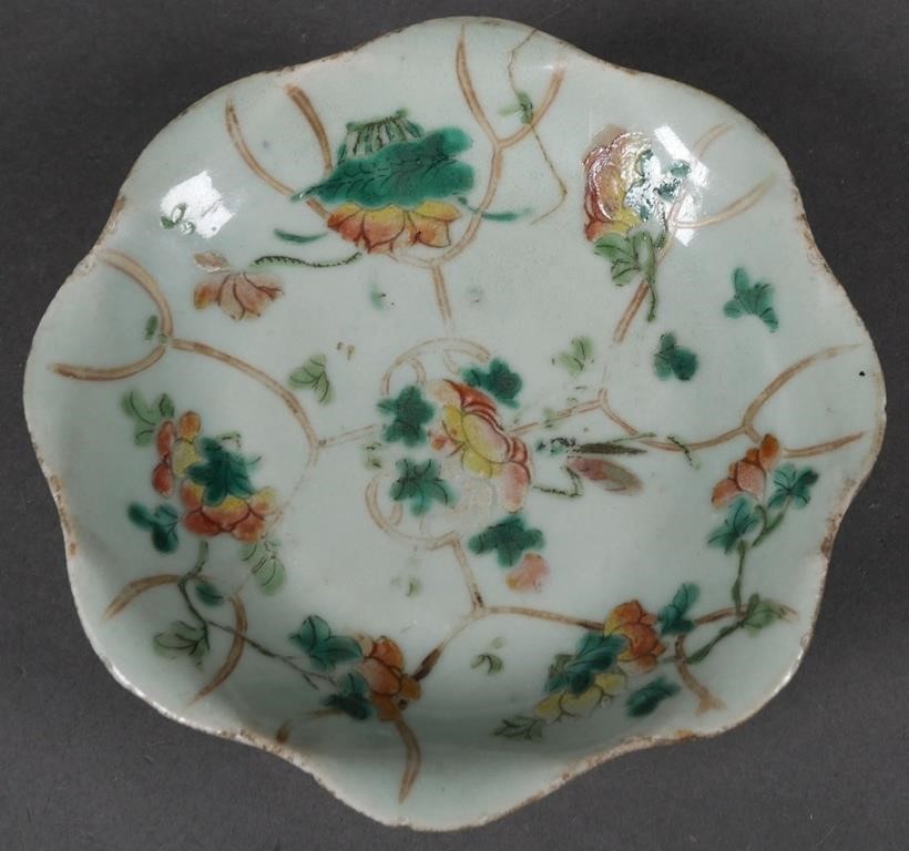 19C CHINESE CELADON FOOTED PLATEOld 2a0ff6