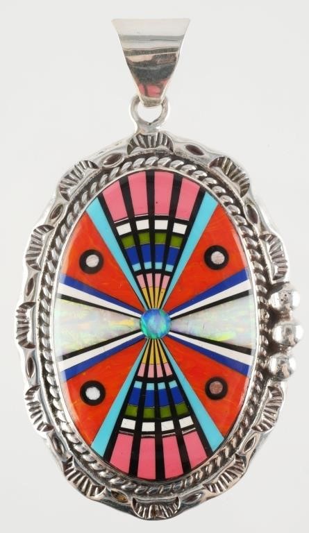 NATIVE AMERICAN STYLE MOSAIC PENDANTSterling