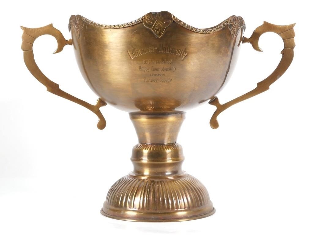 1937 RUGBY TROPHY LANCASTER UNIVERSITYLacquered 2a1025