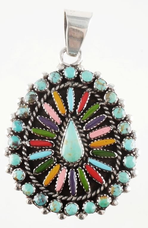 NATIVE AMERICAN STYLE MOSAIC PENDANTSterling 2a1028