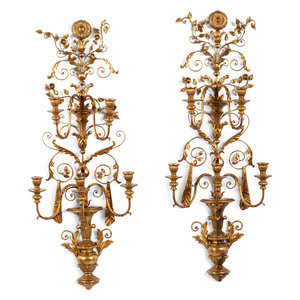 A Pair of Rococo Style Five Light