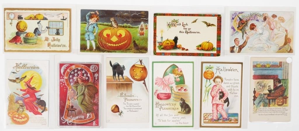 10 EARLY HALLOWEEN POSTCARDSCirca