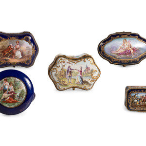 Five Sevres Style Porcelain Boxes 20th 2a129e