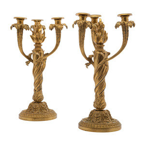 A Pair of French Gilt Bronze Candelabra 19th 2a12a6